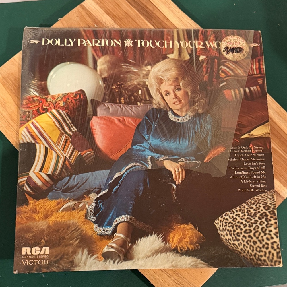 Vintage RCA Dolly Parton Album Cover Art - Blue and Brown